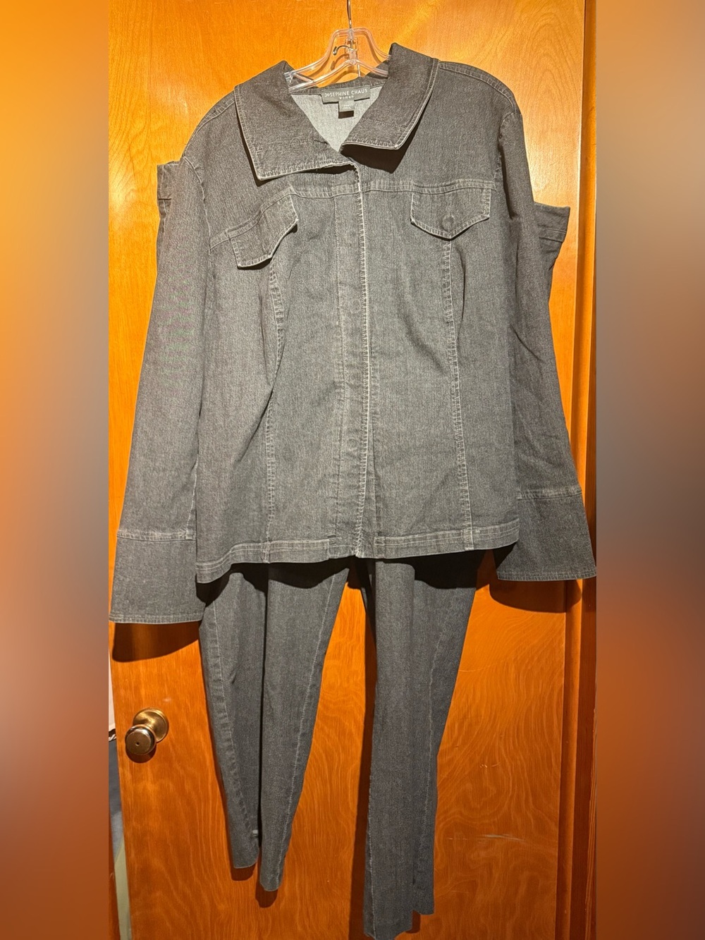 Josephine Chaus 2 piece set Denim Jacket and pants. Gently worn.